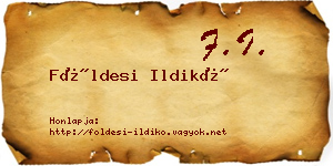 Földesi Ildikó névjegykártya